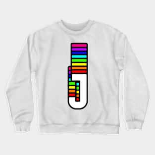 Rainbow Letter, J Crewneck Sweatshirt